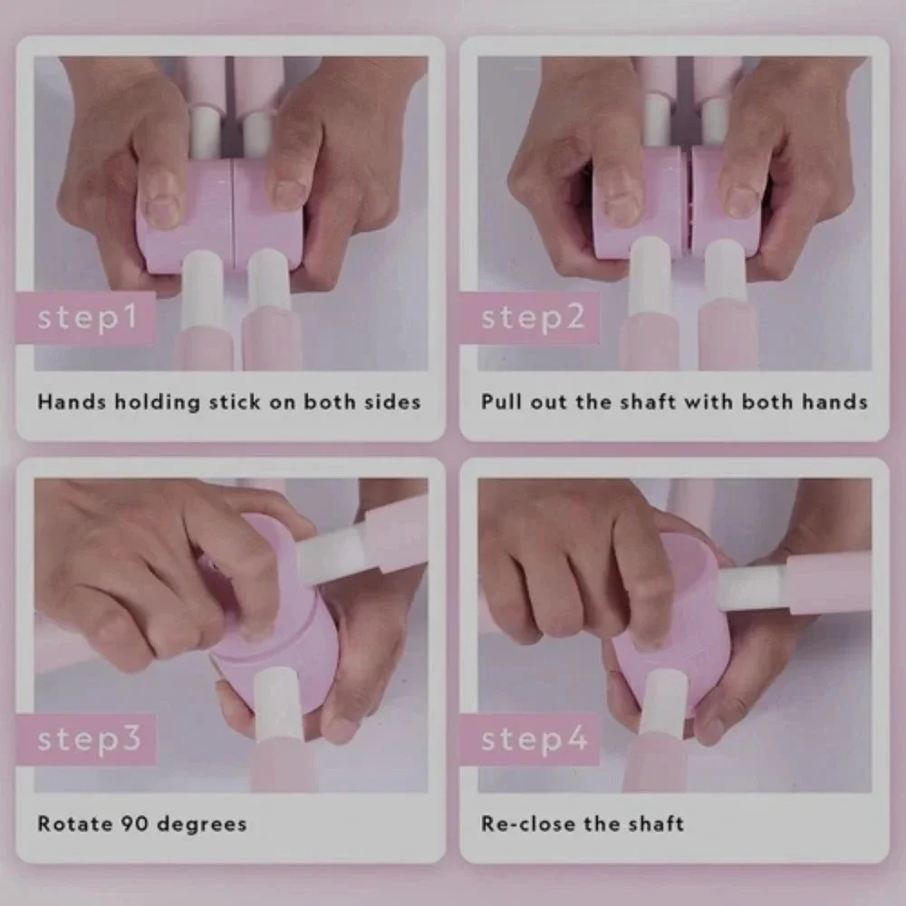 Yoga Sticks Stretching Tool Humpback Corrector Retractable Posture Stick Pink